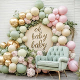 Pastel Balloon Garland Kit: Green, Pink, Gold Party Arch