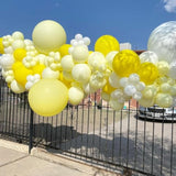 Yellow Balloon Arch Kit 140 Pastel Yellow, White & Gold Balloons for Party Decor