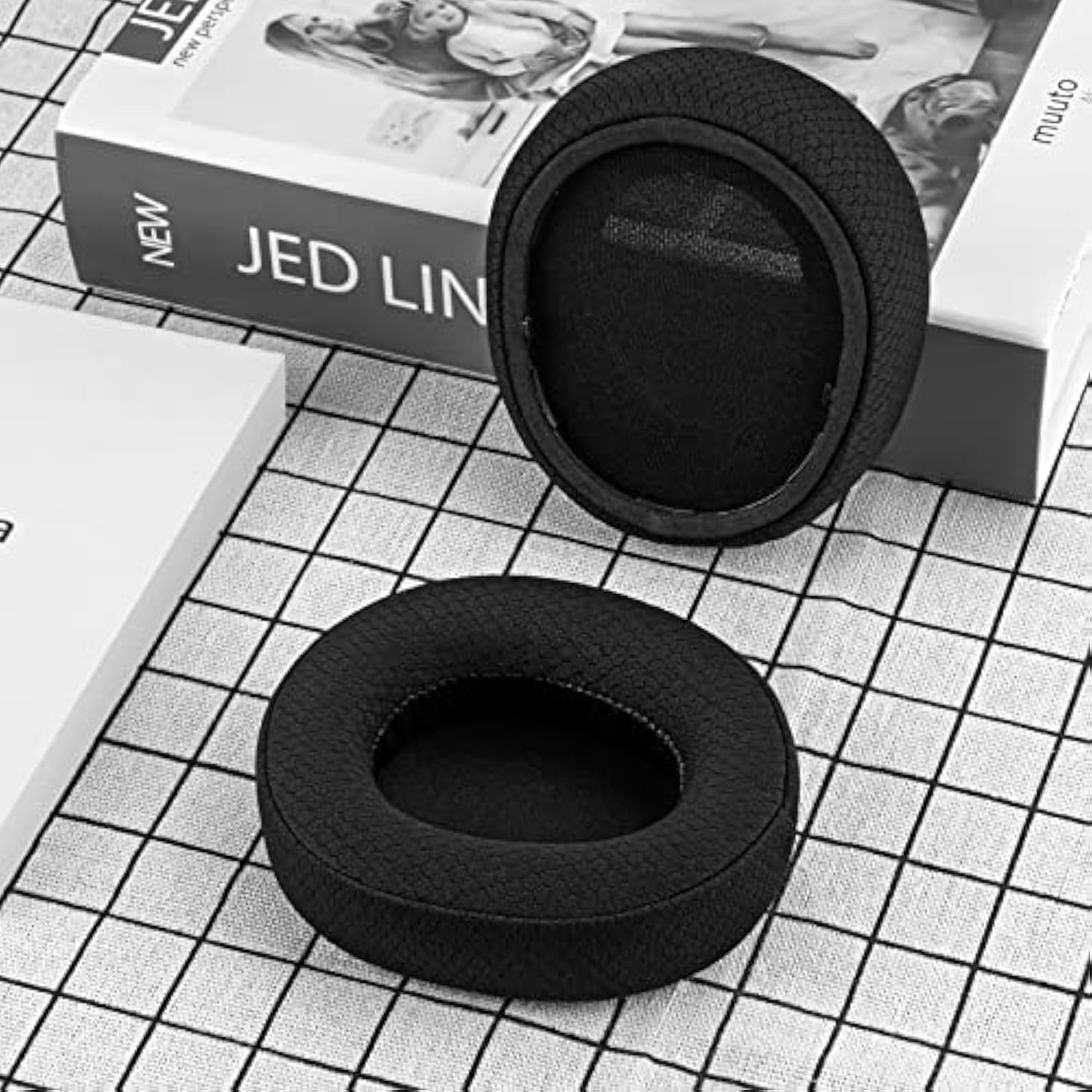 Geekria Comfort Mesh Fabric Replacement Ear Pads Compatible with SteelSeries Arctis Nova Pro Wireless Headphones, Ear Cushions (Black)