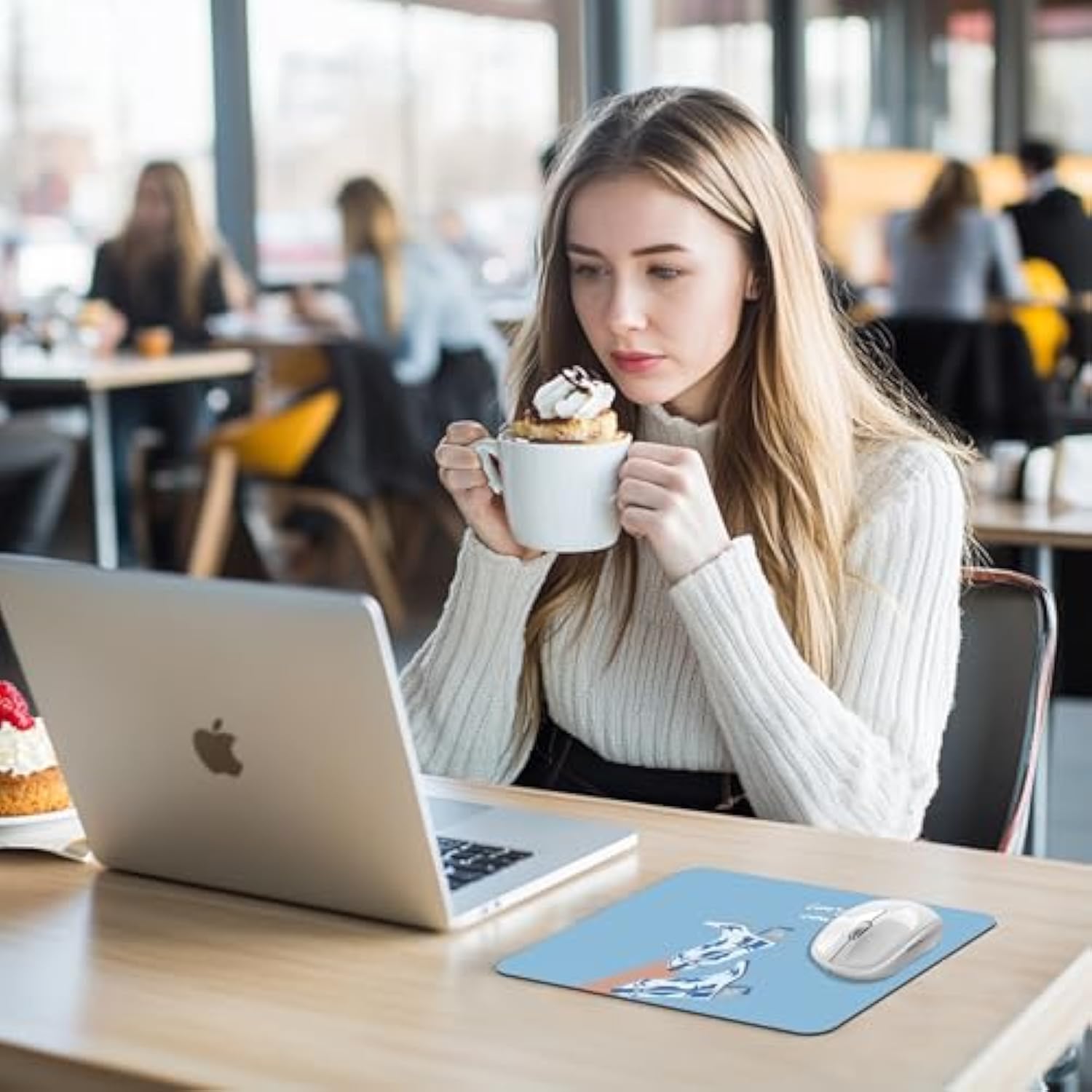 Western Blue Mouse Pad - Long Live Cowgirls Mousepad, Cowgirls Boots Office Mouse Pad, Blue Preppy Desk Mousepad, Gifts For Employees, Western Coworker Gifts, 12X10 Inches