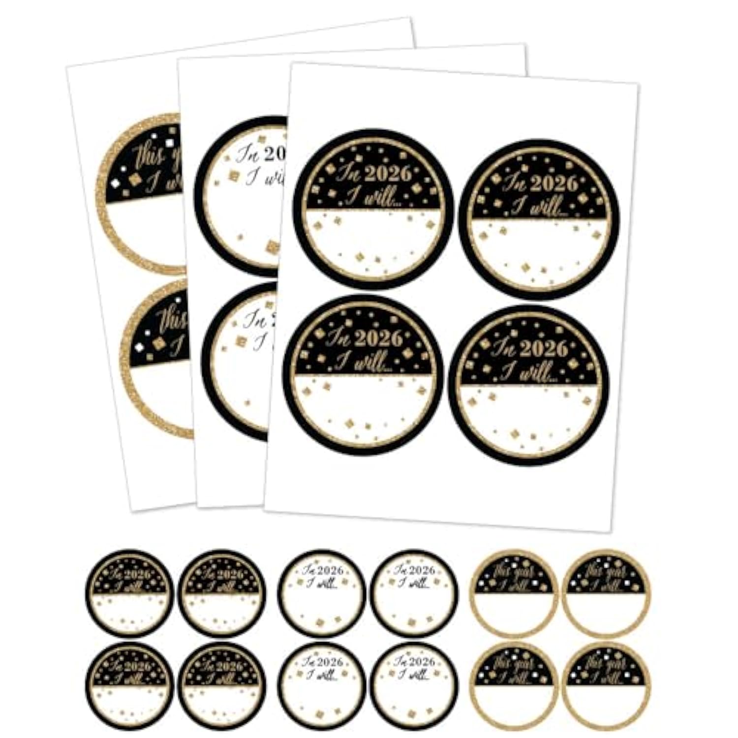 Big Dot of Happiness New Year's Eve - Gold - 2026 New Years Eve Party Funny Name Tags - Party Badges Sticker Set of 1