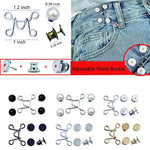 4 Set Pant Waist Tightener, Adjustable Waist Buckle Set, Extra Button For Jeans To Make Tighter, Button Adjuster For Pants, Jeans, Skirts, Sleeves, (Black)