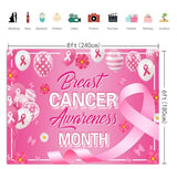 Breast Cancer Awareness Backdrop 8x6FT Pink Ribbon Charity Party Banner