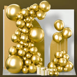 85-Pc Metallic Gold Balloon Set in Multiple Sizes for Garlands & Party Decor