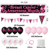 Breast Cancer Awareness Decorations, Survivor Party Banner Balloons Set