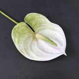 5 Pc 24Inch/61Cm Artificial Anthurium Lily Flowers Permanent For Home Decor Bouquet And Green Leaf For Bridal Wedding Festival Party,Store Decor Small Flower Bouquet Accessories (White)