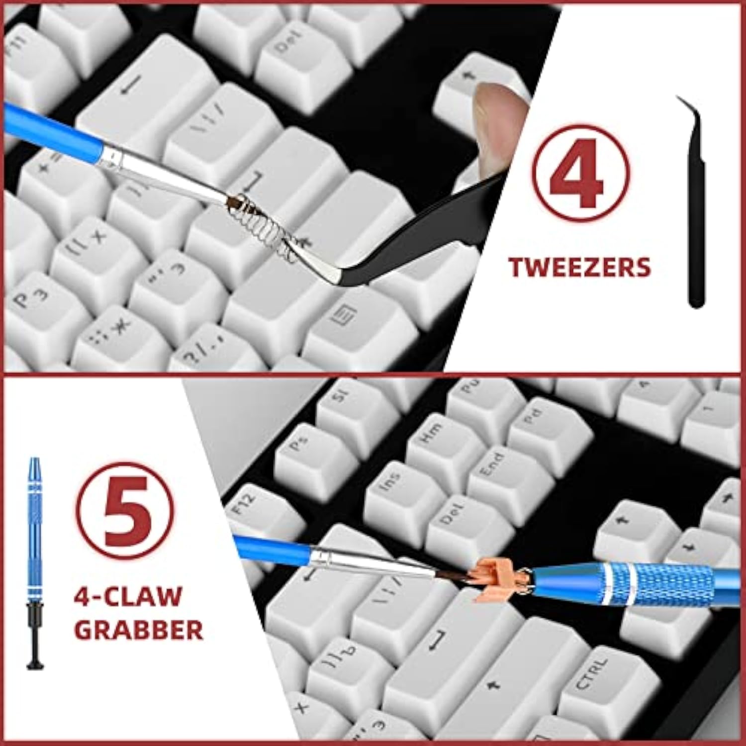 Runjrx Keyboard Lube Kit With Switch Opener,Tweezers,Keycap Puller,Switch Pull