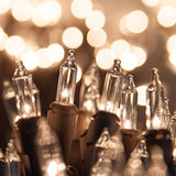 Holiday Pride Clear Christmas Lights With Brown Wire - 100 Count - Warm White Christmas Tree Lights With Brown Cord (22.