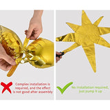 4 Pc 22" 4D Huge Gold Star Balloons Mylar Foil for Party & Photo Booth Backdrop