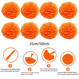 Party Decorations, 41 Pcs Orange Papar Fans Pompoms Garlands String Tissue Paper Tassel For Halloween New Years Spring Festival Wedding Birthday Party