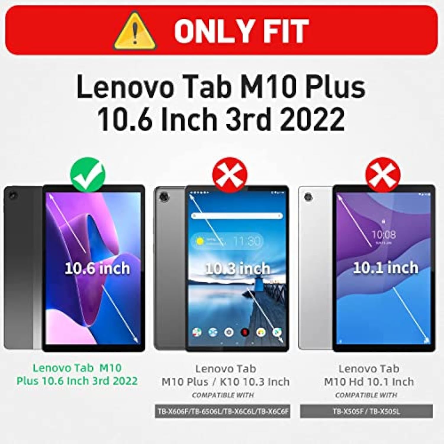 Lenovo Tab M10 Plus Case 10.6 Inch 2022 3Rd Gen (Tb-125F/Tb-128F) With Stand H