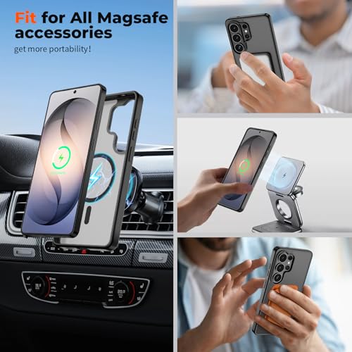 Magnetic for  Galaxy S26 Ultra Case with Screen Protector, (Built-in Magnets) (Military Grade Drop Protection) Slim Translucent Shockproof