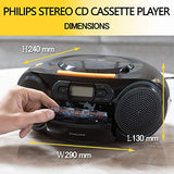 Portable Cd Player Boombox - Portable Mp3 Player And Cassette Tape Player, Boom Box Compact Stereo Sound System With Dynamic Bass Boost, Take Your Music Outside With Usb Hifi Music Player