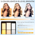 Portable Selfie Light Rechargeable - 120 Led Cell Phone Light Up To 15 Hours With 3 Light Modes 10 Brightness, Lighting For Video Vlog, Camera, Tablet, Laptop, Ipad, Iphone - Black