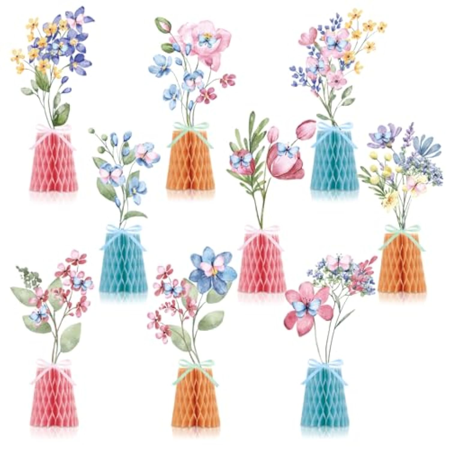9 Pcs Wildflowers Honeycomb Centerpieces Wildflower Party Supplies Spring Summer Wildflower Theme Table Centerpieces For Wedding Little Wildflower Baby Shower Decorations (Wildflower)