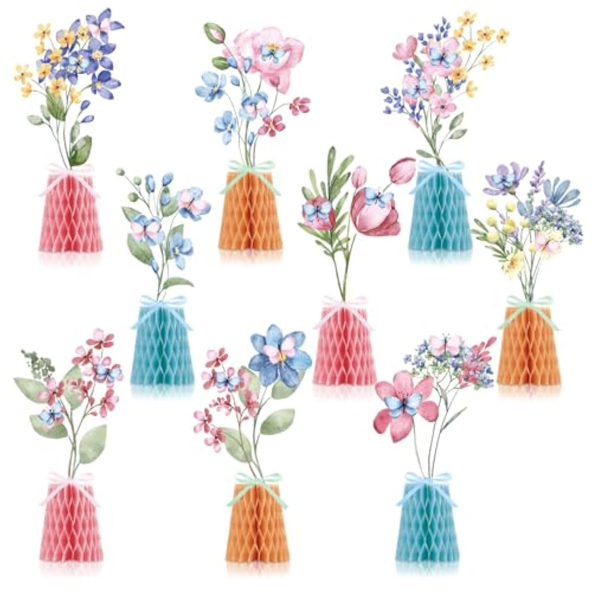 9 Pcs Wildflowers Honeycomb Centerpieces Wildflower Party Supplies Spring Summer Wildflower Theme Table Centerpieces For Wedding Little Wildflower Baby Shower Decorations (Wildflower)