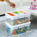 Citylife 17 Qt Plastic Storage Box With Building Baseplate Lid And Removable Tray Craft Organizers And Storage Clear Storage Container For Organizing Bead, Tool, Sewing