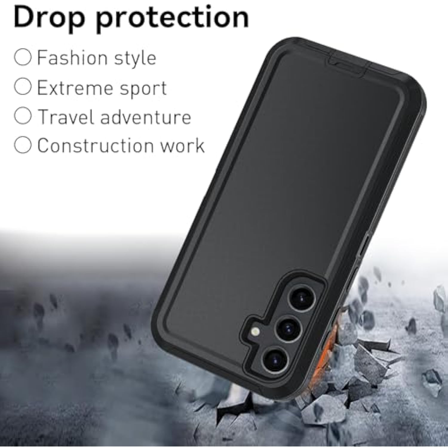 For Samsung Galaxy A36 Case, A36 5G Heavy Duty Case,[Glass Screen Protector] [Military Grade Protective ] [Shockproof] [Dropproof] [Dust-Proof] (With Belt Clip, Black)