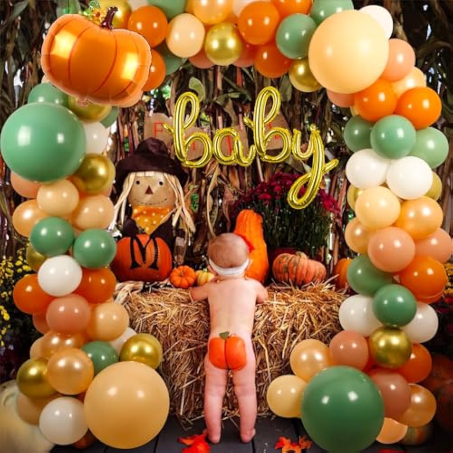 Fall Balloon Arch Kit Burnt Orange Gold Balloons for Pumpkin Baby Shower Thanksgiving Party