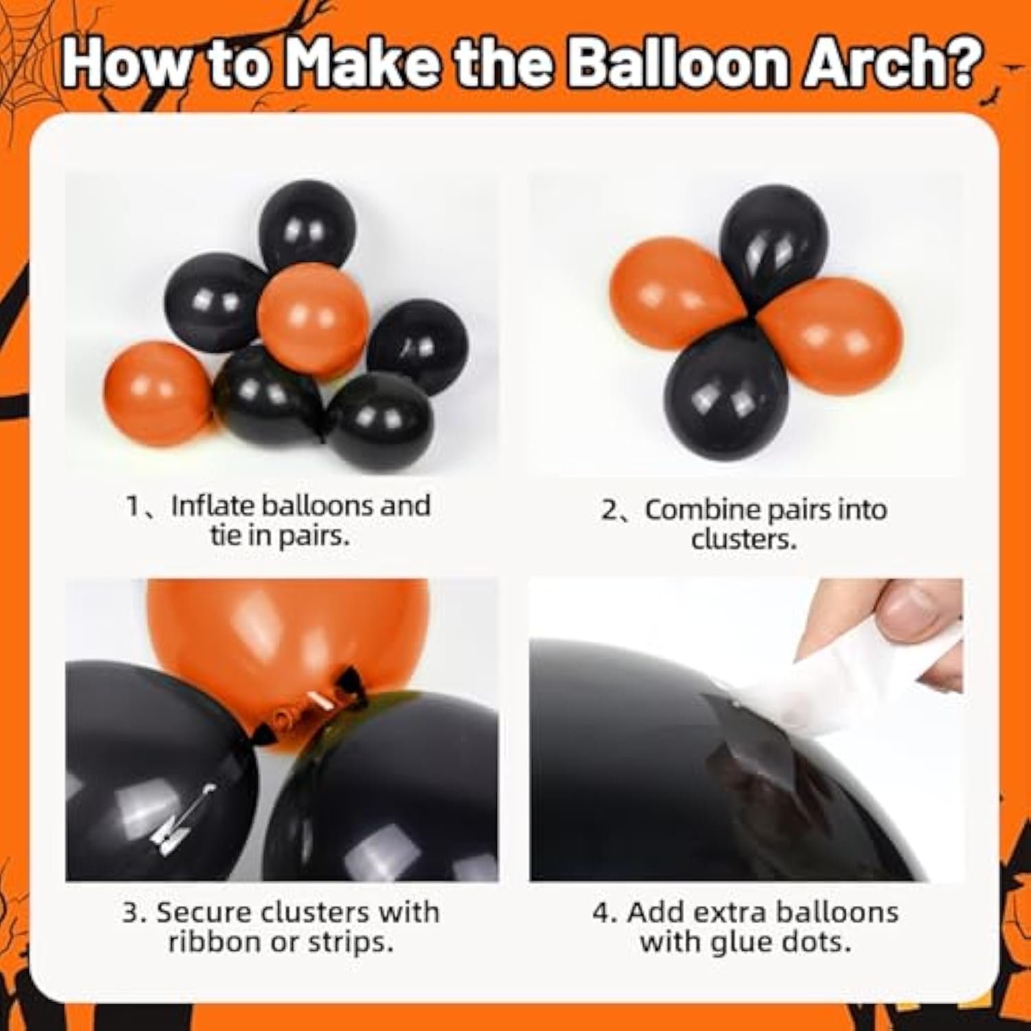 Halloween Balloon Arch Kit 137PCS Purple Black Orange Foil Balloons for Birthday Party Decorations