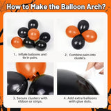 Halloween Balloon Arch Kit 137PCS Purple Black Orange Foil Balloons for Birthday Party Decorations