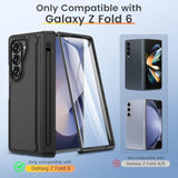 Z Fold 6 Case with Screen Protector and Invisible Kickstand, Black