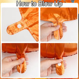 12 Pcs Pumpkin Foil Balloons Orange Fall Thanksgiving Harvest Party Decorations