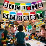 3Pc Welcome Back To School Banner Decorations for Classroom, Office, or Hallway