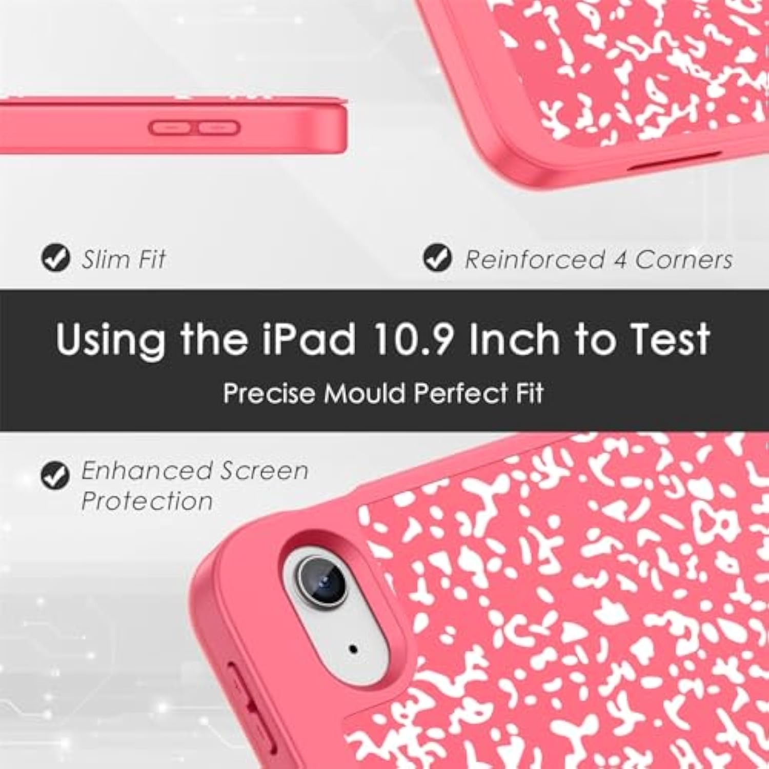 Case For (A16) 11Th Generation 2025 11-Inch, 10Th Generation 10.9 Inch (2022) With Pencil Holder, [Shockproof + Auto Sleep/Wake] Soft Back For 11"/10.9" Cover, Book Watermelon