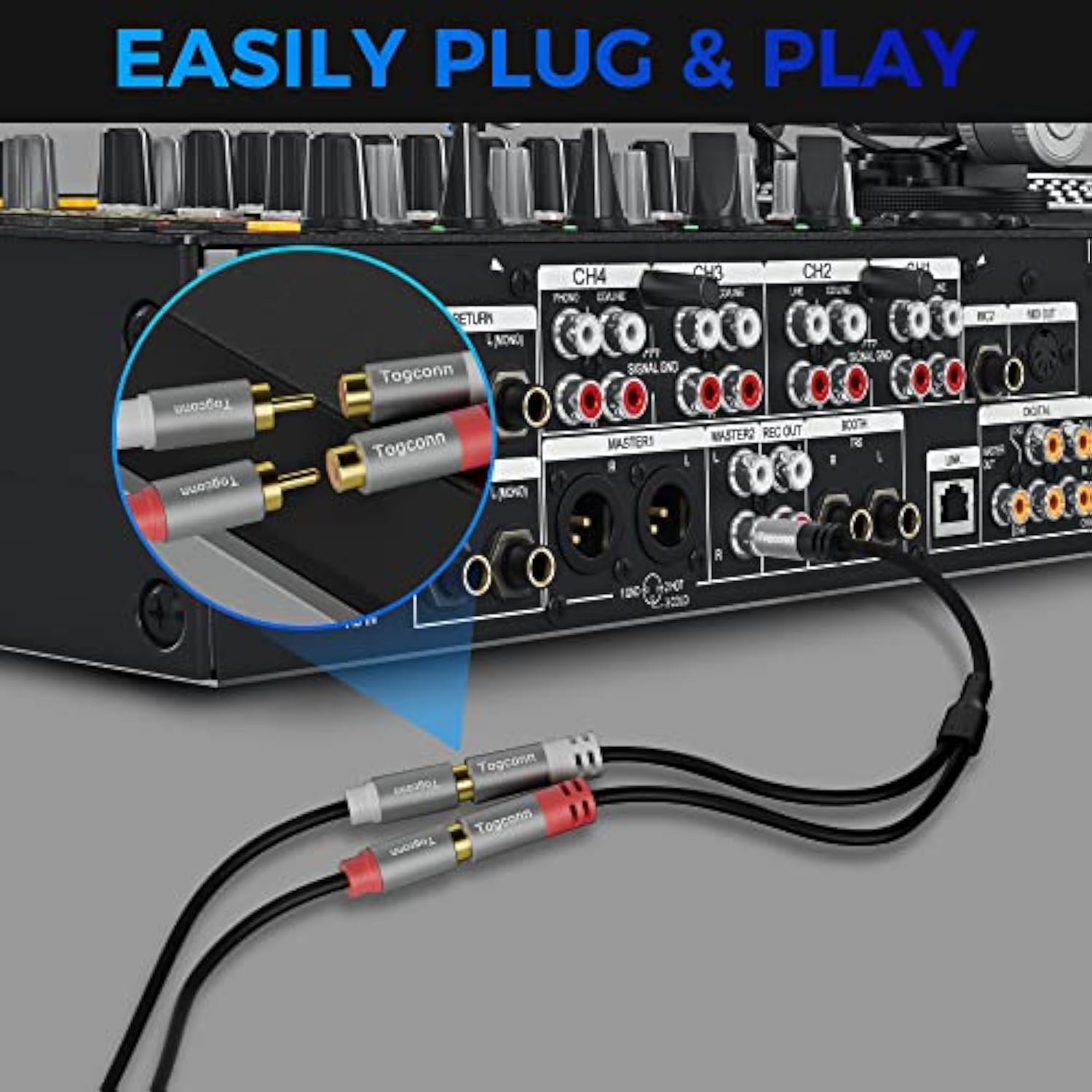 Rca Splitter Y-Rca Cable, 1 Rca Male To 2 Rca Female Audio Speaker Y Adapter,