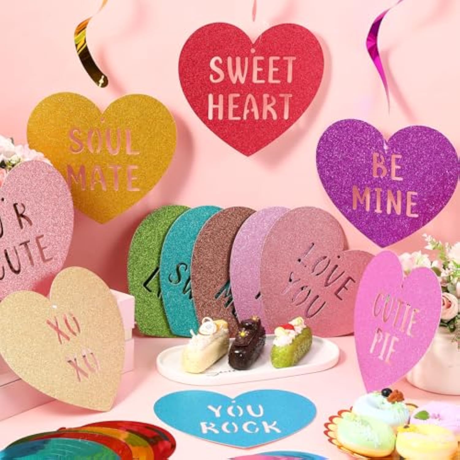 30 Pcs Hanging Swirl Decorations Party Hanging Ornaments For Birthday Baby Shower Party Supplies Decor(Valentine)