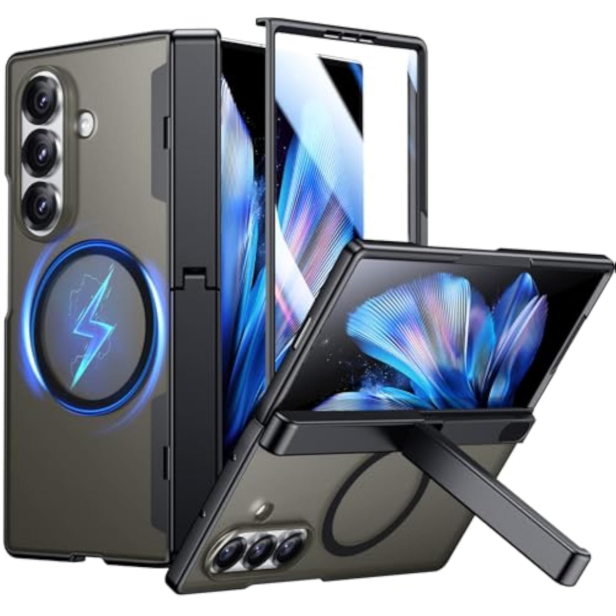 Only Designed For Samsung Galaxy Z Fold 7 Case,Built-In [Screen Protector] [Hinge Protection] [Kickstand] Full Body Protective Phone Case For Galaxy Z Fold 7 - Black