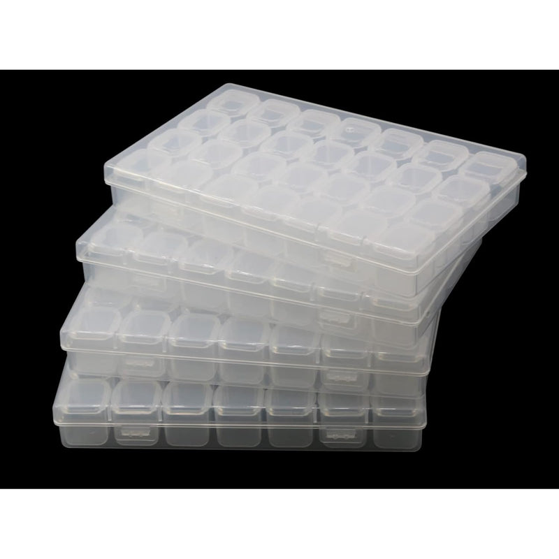 112 Slots 4 Pack 28 Grids Plastic Organizer Box Clear Beads Storage Co