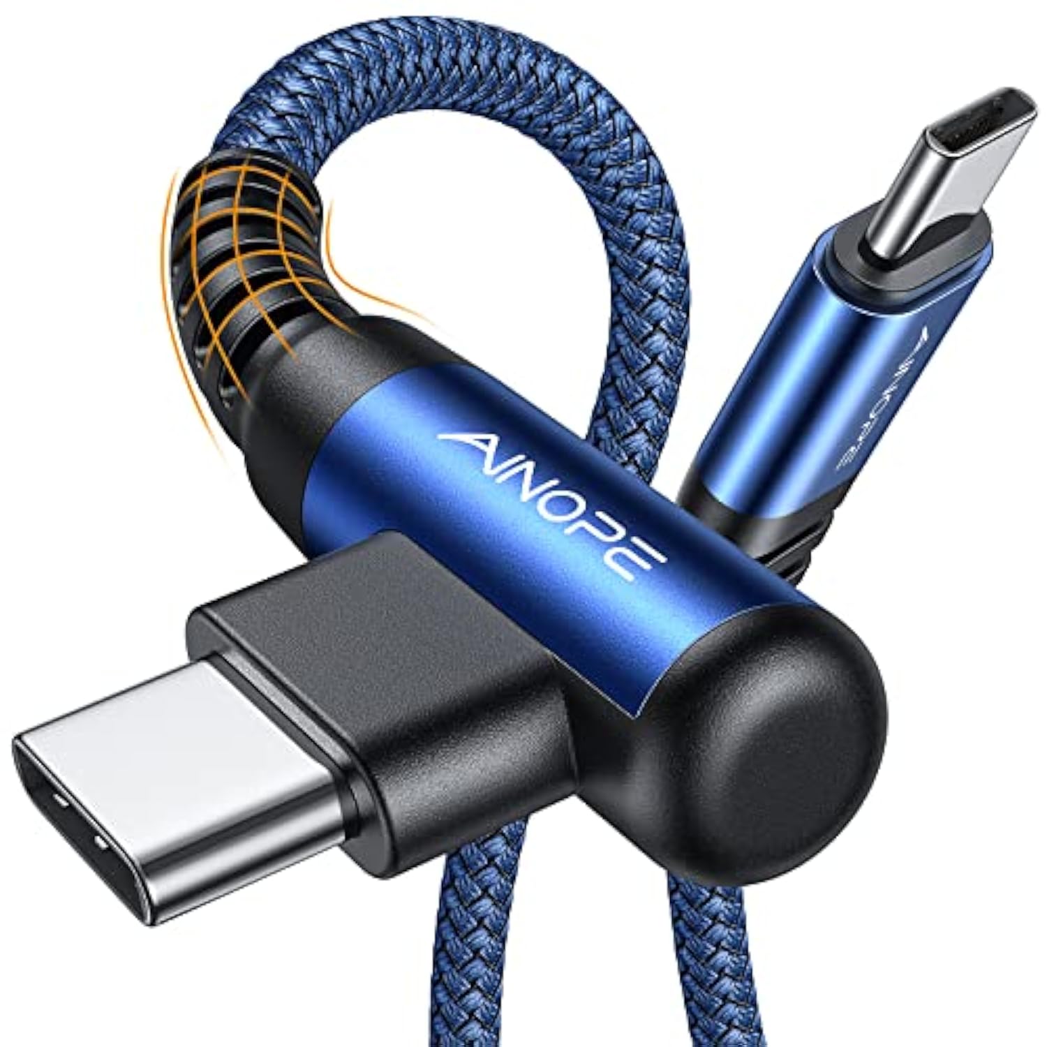 Usb C To Usb C Cable 60W, [2-Pack 6.6Ft] Usb Type C Fast Charging Cable Right