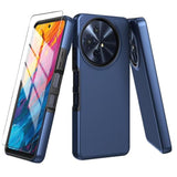 For Tcl 60 Xe Nxtpaper 5G/Tcl 50 Xl 5G Case With Tempered Glass Screen Protector,Dual Layer Heavy Duty Shockproof Protection (Blue)