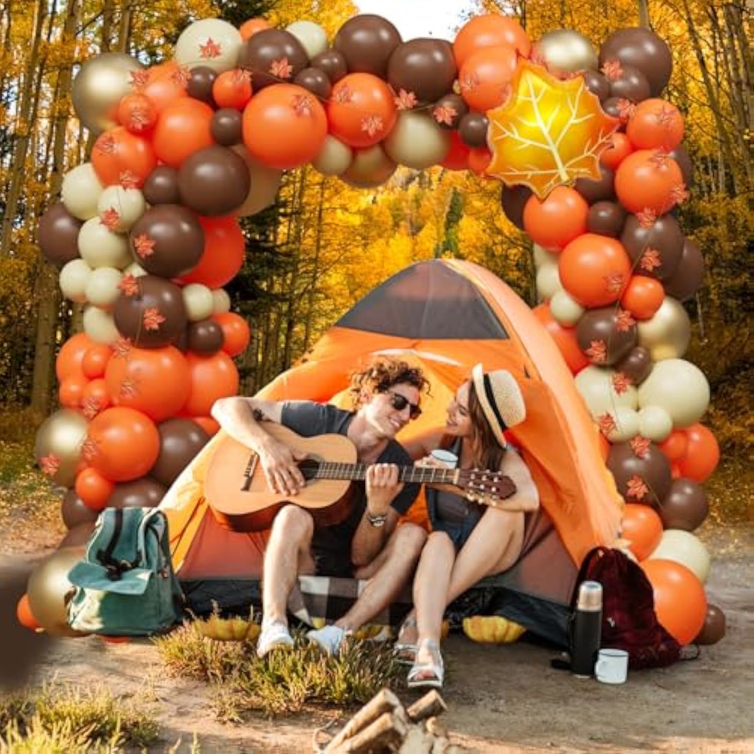 Fall Balloon Arch Kit Orange Brown Balloons for Thanksgiving Friendsgiving Baby Shower Party