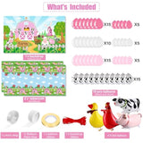 Farm Animals Theme Party Decorations Farm Barn Backdrop Banner Farmhouse Animals Decor Tablecloth Balloon Arch Garland Kit For Birthday Photography Baby Shower Party Supplies(Pink)