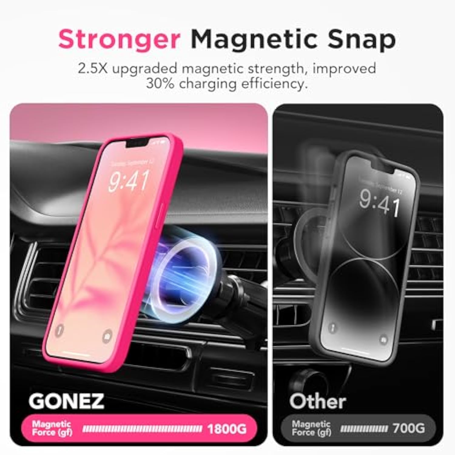 Magnetic For Iphone 13 Pro Max Case, Compatible With Magsafe, [Military-Grade Drop Protection][Anti-Fingerprint] Slim Translucent Matte Back Shockproof Phone Protective Case (Hot Pink)