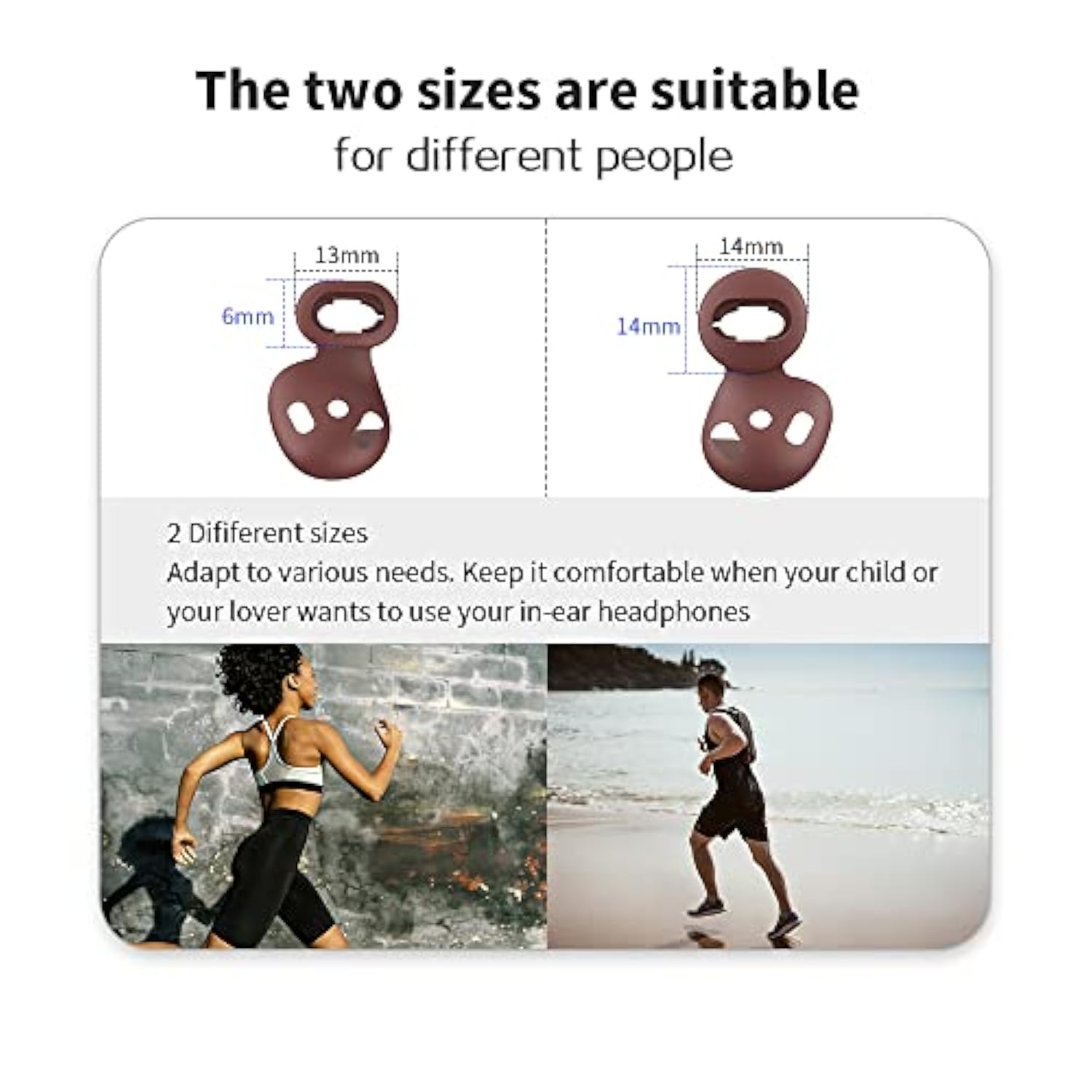 Samsung Galaxy Buds Live Ear Tips, Anti-Slip Silicone Ear Tips Cover Compatible With Samsung Galaxy Buds Live Earbuds Cover Accessories (Brown) (2 Sizes - S/L)