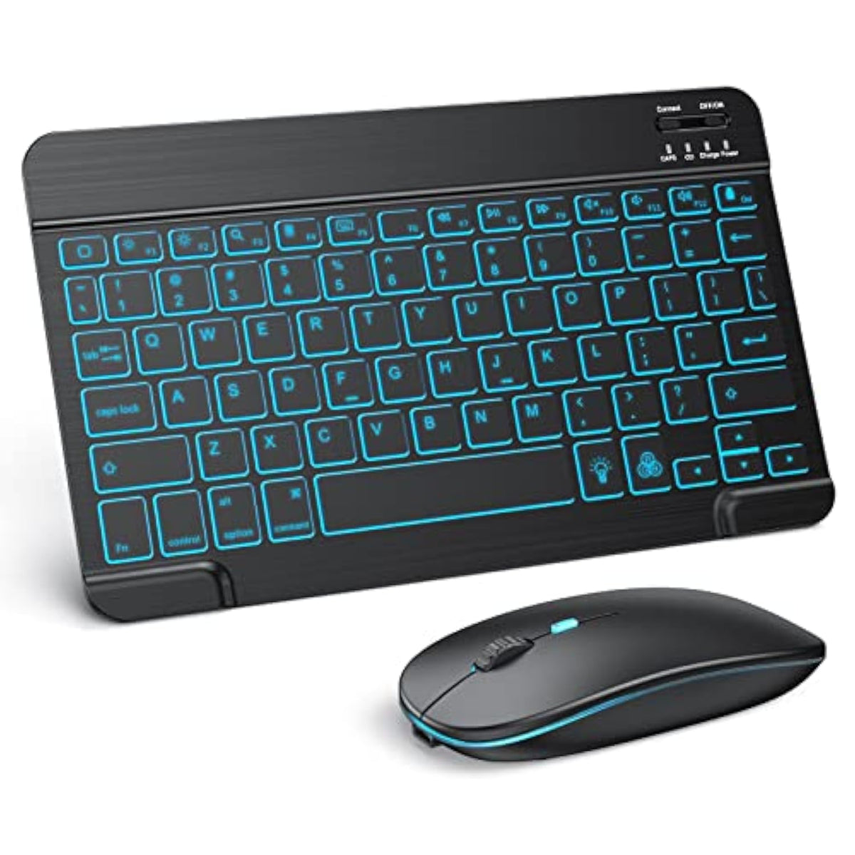 Bluetooth Keyboard And Mouse Combo For Ipad - Rechargeable Wireless Keyboard & Mouse With 7-Color Backlit Compatible With Ipad 10Th/9Th/8Th Gen, Ipad Pro/Air/Mini, Iphone15/14/13 Pro, Black