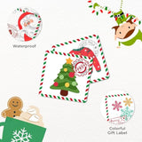 Christmas Stamp Stickers Modern Colorful Design | 1.4 Inch | Waterproof | 135-Pack | From Santa Labels, Christmas Labels