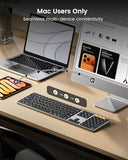 Backlit Wireless Keyboard For Mac, K110-A Aluminum Full Size Ultra Slim Bluetooth Keyboard For Ipad, Multi-Device, Low Profile, Rechargeable, For Macbook Pro/Air, Imac, Mac Mini, Space Gray