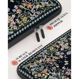 Floral Laptop Sleeve 13 Inch, Compatible With Macbook Air Pro 13-14 Inch, Slim Protective Laptop Case For Chromebook, Hp, Dell, 14 Inch Sleeve For Women Girls (Black)