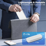 Inkless Portable Printer For Travel, Wireless Printer Supports 8.5 X 11 Inch Thermal Paper, Bluetooth Machine Includes 3 Rolls Of Thermal Paper Set