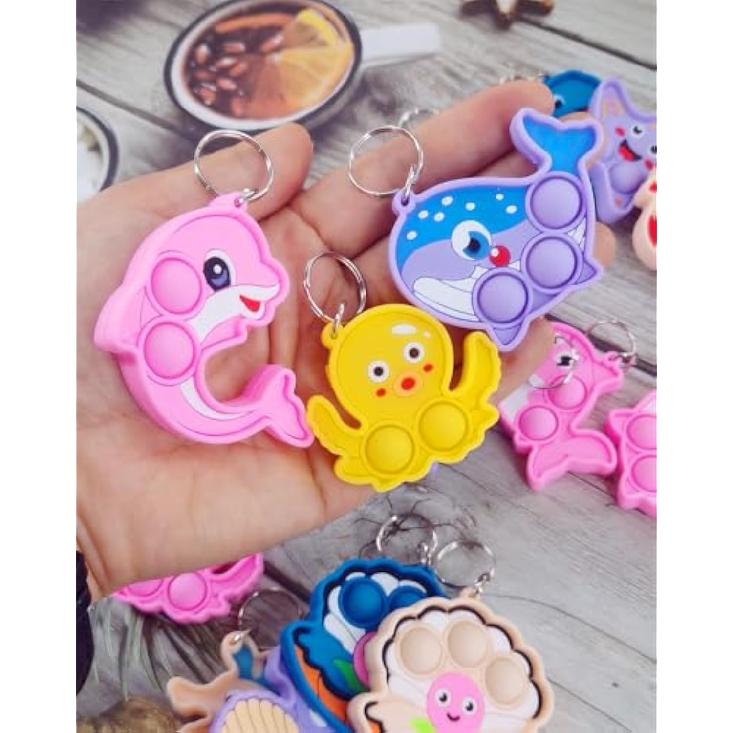 24 Packs Bulk Mini 10 Designs Ocean Animal Classroom Students Prizes From Teacher,Sea Creature Birthday Party Favors Baby Teething Fidgets