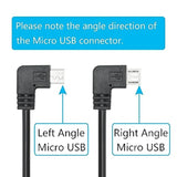 90 Degree Micro Usb Power Cable 11Ft, Right Angle Usb Dash Cam Charging Cord, For Car Dash Cam, Phones And Other Micro Usb Devices Charging