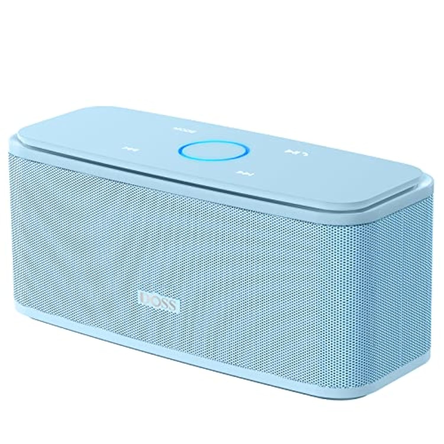 DOSS SoundBox Touch Wireless Bluetooth Speaker with 12W HD Sound and Bass, IPX5 Water-Resistant, 20H Playtime, Handsfree, Portable for Office, Home, Outdoor, Travel- Light Blue