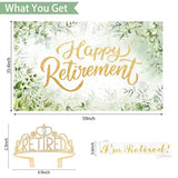 Green Retirement Party Decorations Women Men, Green Retired Banner