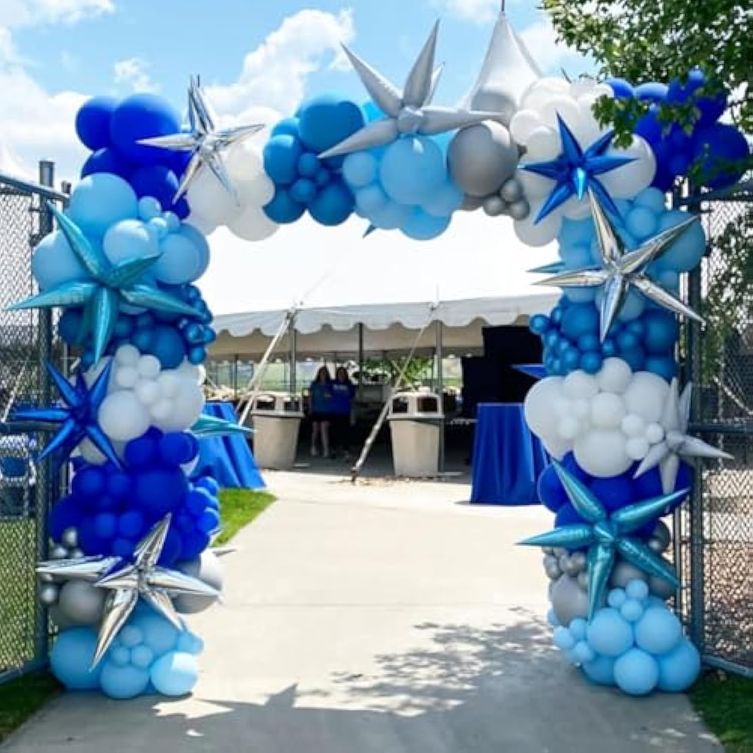 12-Pack Blue Foil Star Balloons 22-27 Inch for Space Theme Party Decor