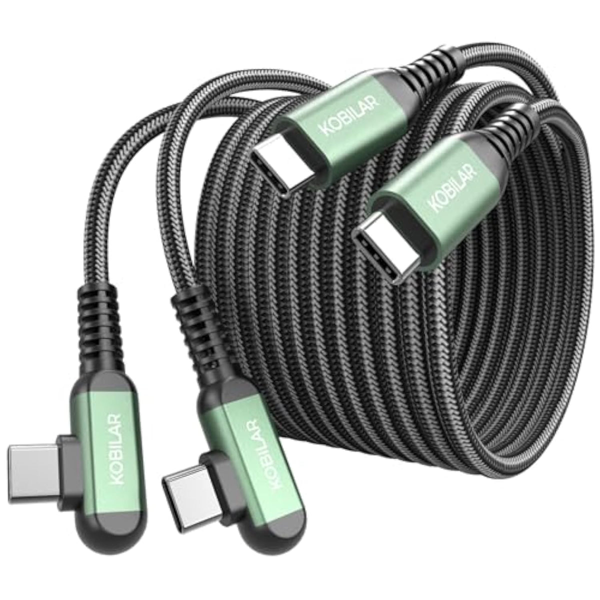 10Ft Usb C To Usb C Cable, Type C Charger Cord Right Angle 2Pack, 60W Fast Charger Usb C 90 Degree For Iphone 15/16 Pro Max Plus, Ipad Pro, Usb C Cable For Samsung S24 S23 S22